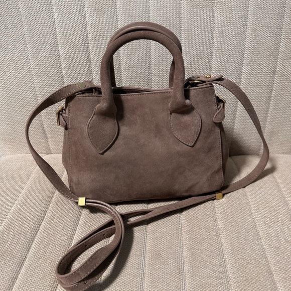 Reformation Partrizia Mini Suede Mushroom color Purse - Picture 3 of 9